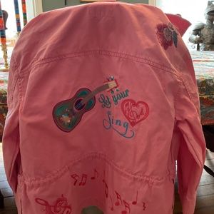 one of a kind.......Pink Embroidered  Military Jean Jacket.